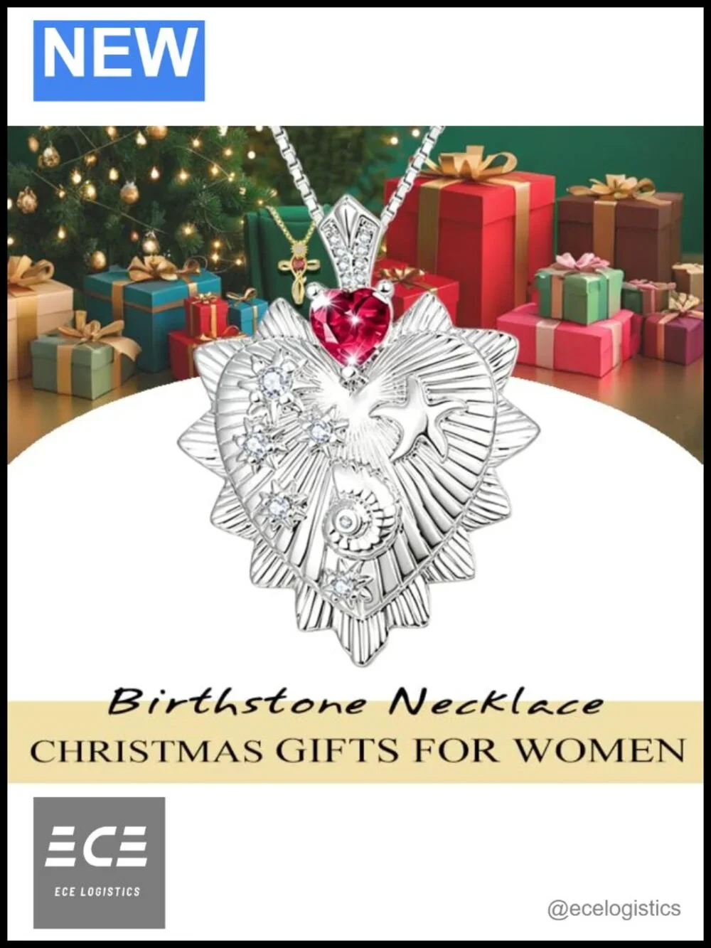 18K Gold Plated Sun Heart Pendant Necklace with Birthstone